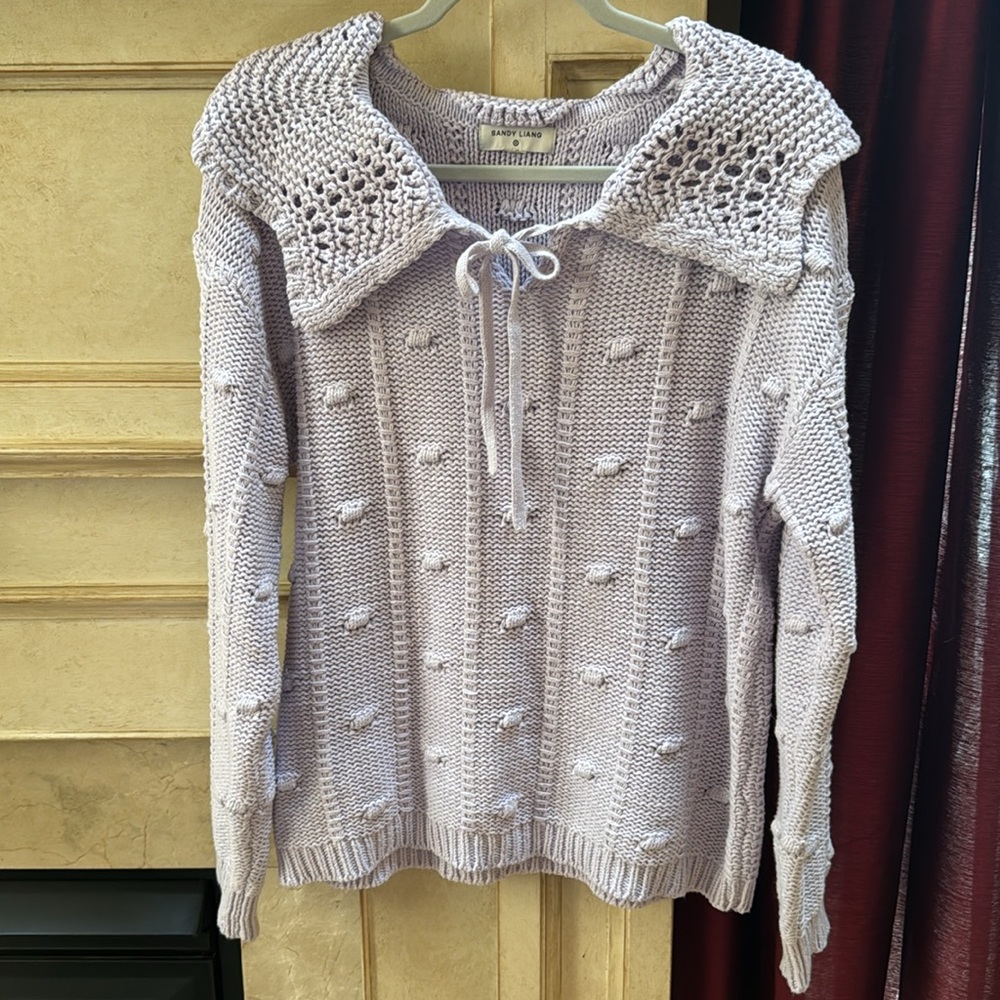 SANDY LIANG for TARGET lavender large collar sweater sz M